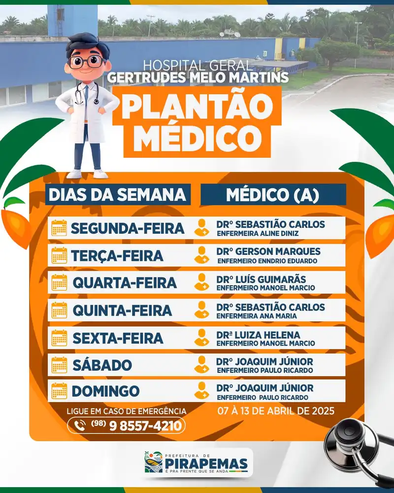 Plantão Médico do Hospital Geral Gertrudes Melo Martins