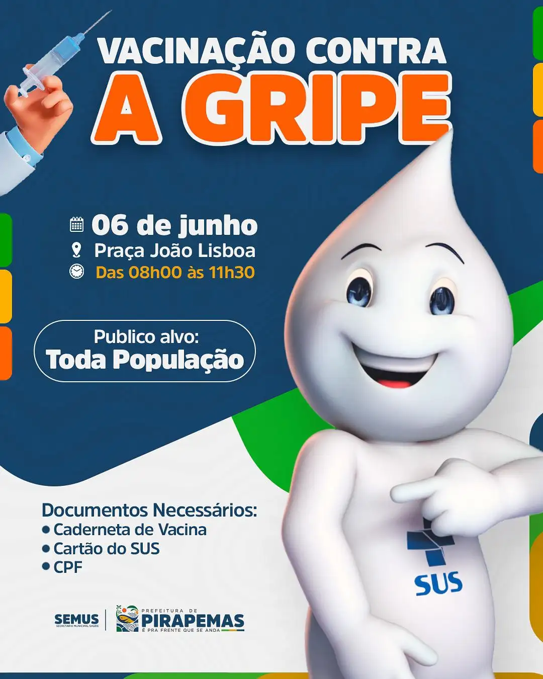 💉 DIA D DE VACINAÇÃO CONTRA A GRIPE!