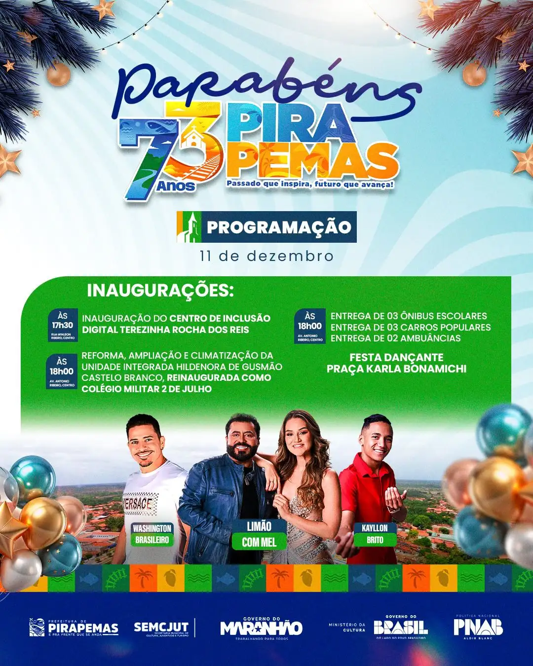 Parabéns, Pirapemas! 73 Anos