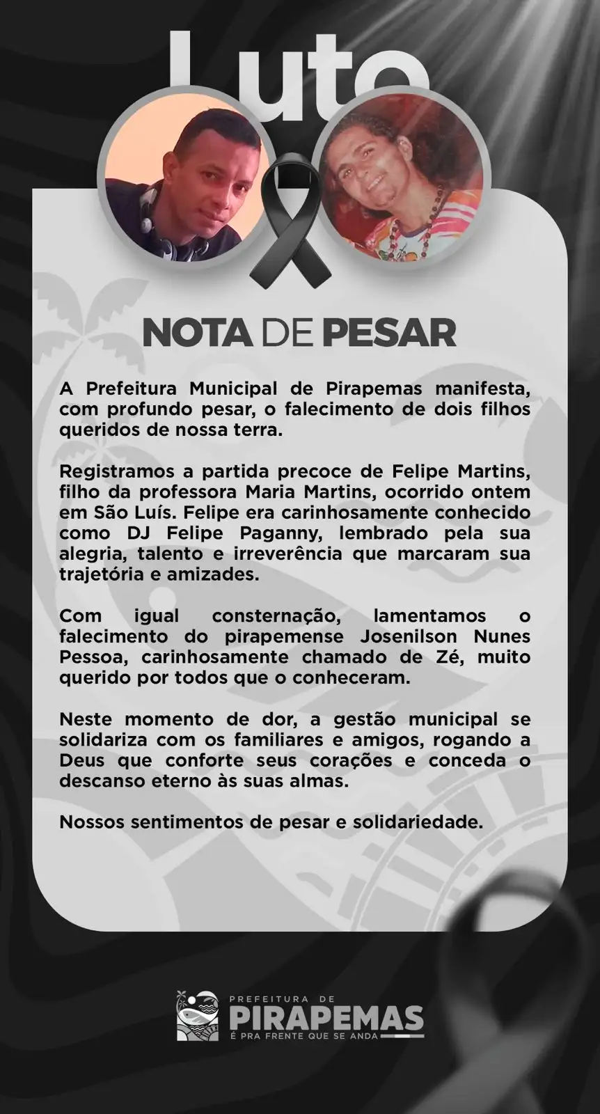 NOTA DE PESAR