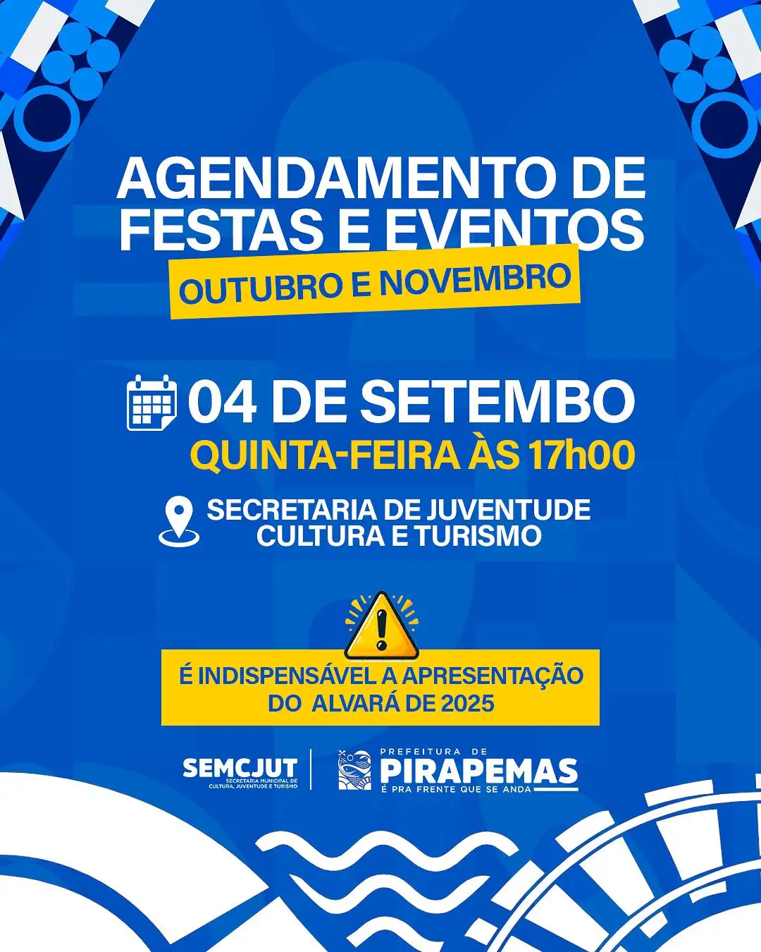 📢 AGENDAMENTO DE FESTAS E EVENTOS – OUTUBRO E NOVEMBRO