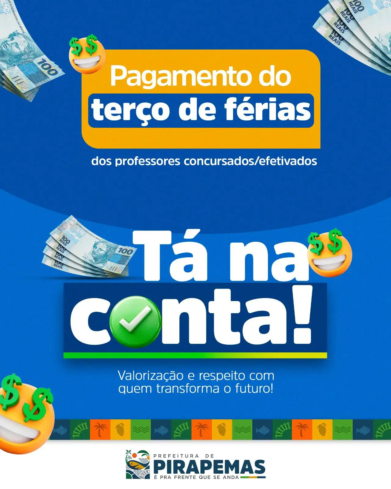Pagamento do terço de férias dos professores concursados/efetivados! ✅📚