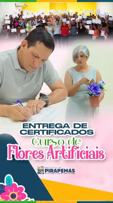 CURSO DE FLORES ARTIFICIAIS - Entrega de Certificados!
